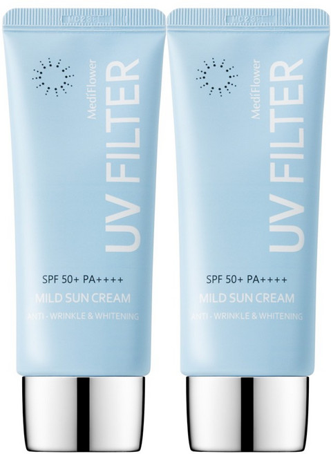 메디플라워 유브이 필터 마일드 선크림 SPF50+ PA++++, 50ml, 2개
