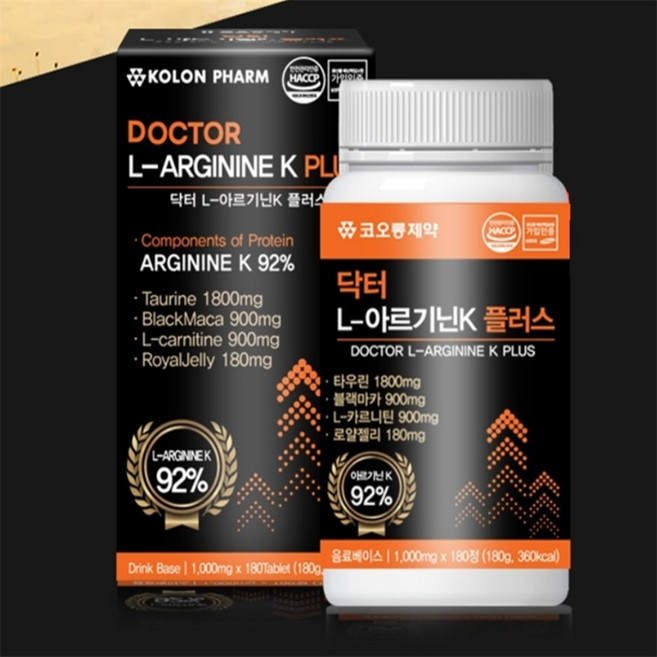 코오롱제약 닥터 L 아르기닌 1000mg, 180정, 1개