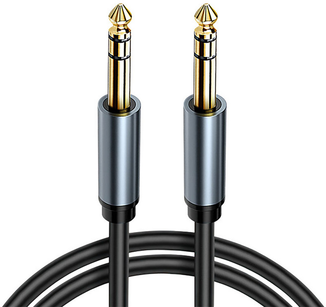 6.35mm 악기 기타 케이블 금컬러 1/4 수 TRS 밸런스드 스테레오 오디오, 08 1m, [01] Stereo, 1개