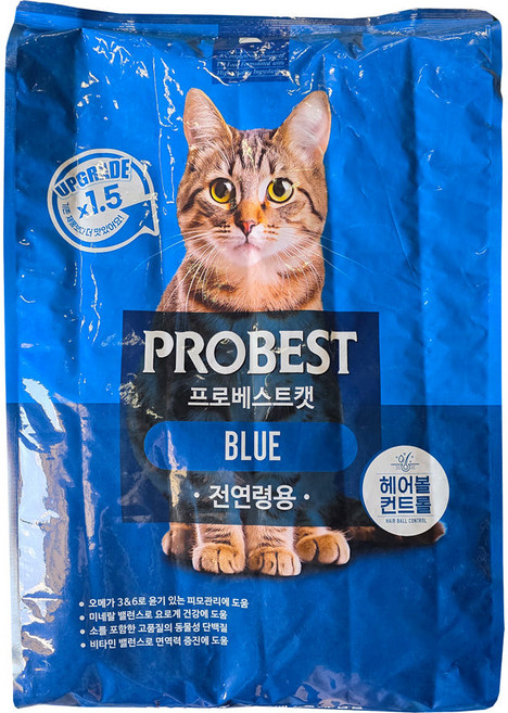 프로베스트 고양이 블루 기능성 사료, 헤어볼, 7.5kg, 1개