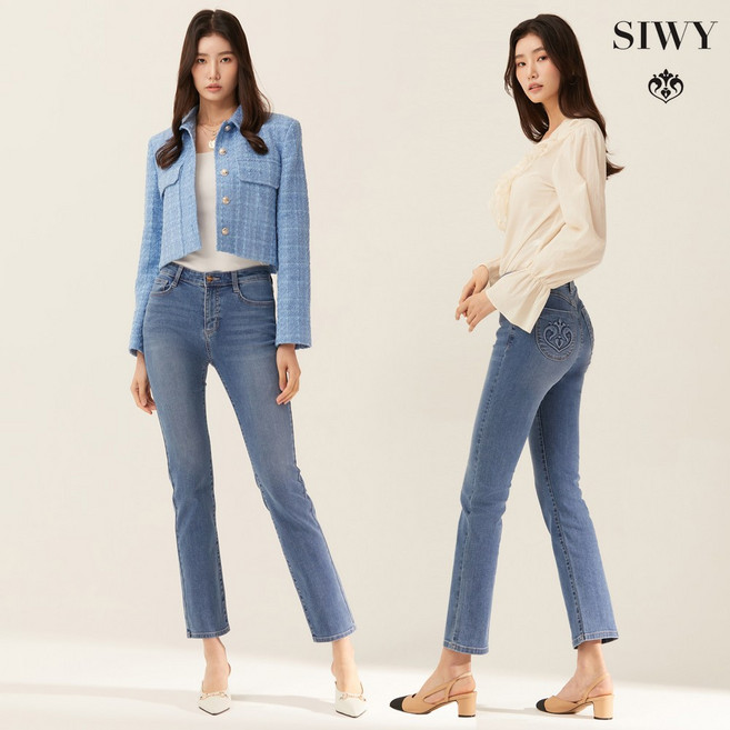 [SIWY] 이반 블라썸 데님 팬츠 파우더블루