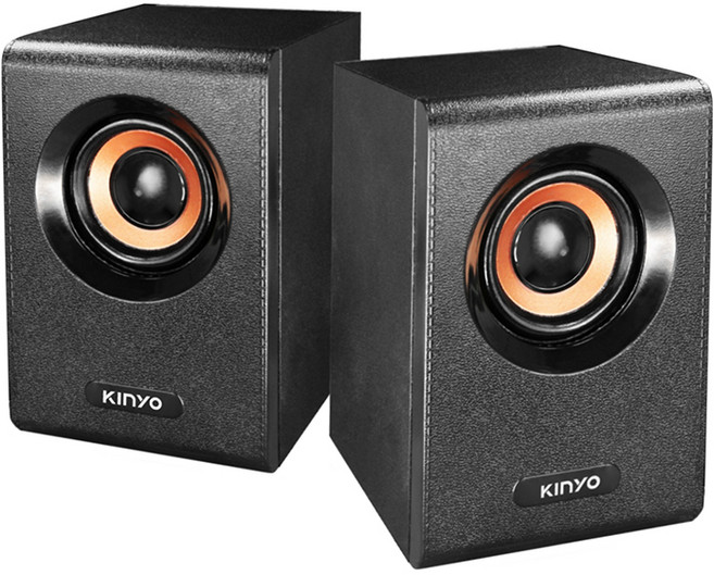 KINYO 木質立體擴大喇叭 US-177, 黑色, US177