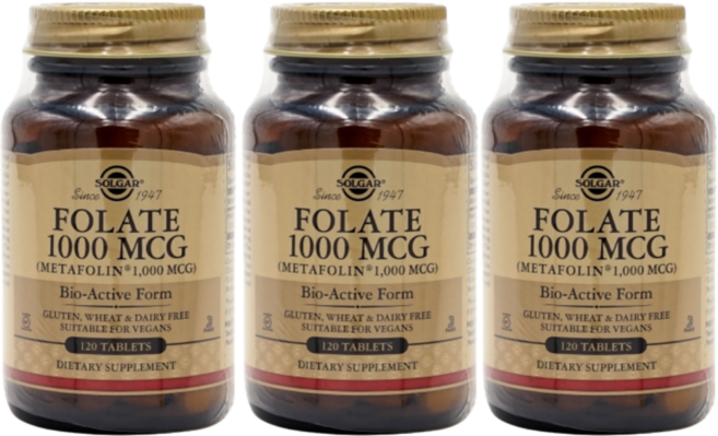 솔가 활성 엽산 메타폴린 바이오 액티브 비건 L 메틸엽산 1000mcg 120정, 3개