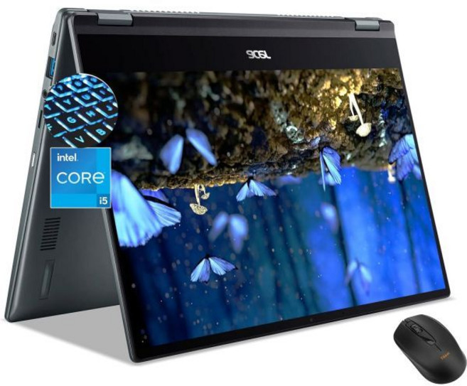 Acer 크롬북 터치스크린 노트북 플러스 스핀 514 - 인텔 코어 i5-1334U- 14인치 FHD IPS 디스플레이 2in1-8GB RAM 512GB SSD 게이밍 크롬 태, 8GB RAM| 512GB SSD+Mouse, 8GB