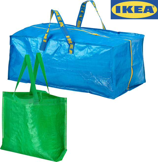 이케아 정품 장바구니 타포린백 세트, 1세트, 트렁크+M