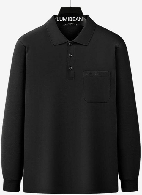 루미빈 남성 봄가을 면 데일리 긴팔 카라 티셔츠