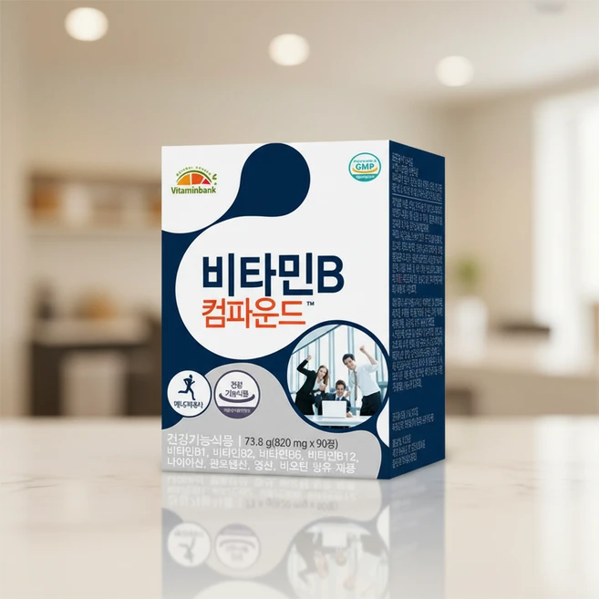 비타민뱅크 비타민B 컴파운드 활력 에너지 복합체 영양제 820mg, 2박스, 90정 - 쿠팡