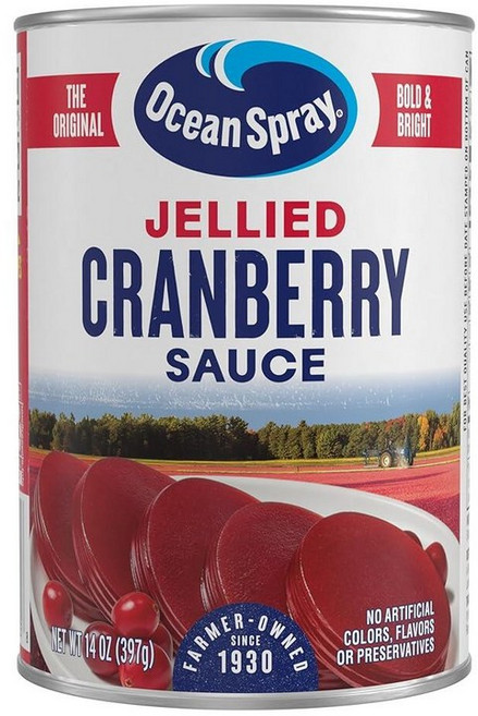 Ocean Spray Jellied Cranberry Sauce Canned Side Dish 14 Oz Can (Pack of 1), 1개, 397g