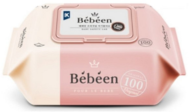 BEBEEN 오리지널 아기 물티슈 캡형 100매 40팩, 230g, 100개입, 40개