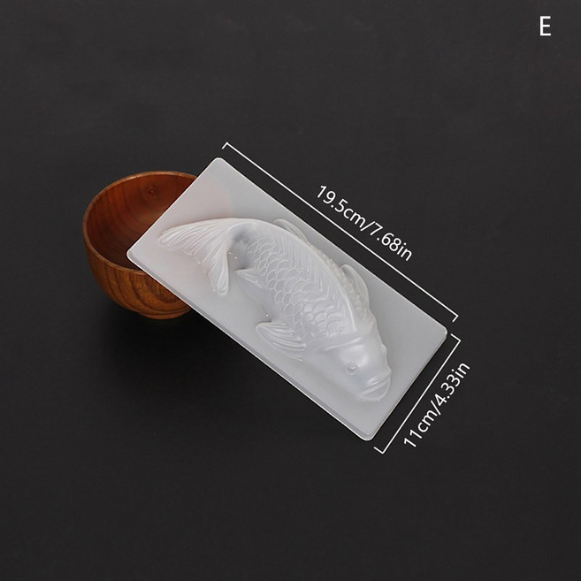 물고기 몰드 3D 코이 모양 플라스틱 케이크 초콜릿 젤리 DIY 비누 수제 설탕 공예 베이킹, 05 E, 1개