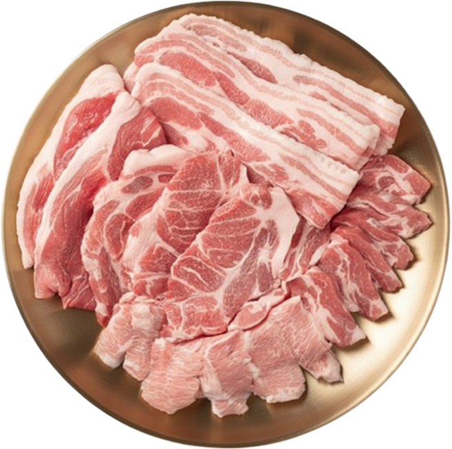 1등급 암퇘지 한돈 구이용 모듬 한판(삼겹살 목살 가브리살 항정살), 1개, 1.6kg