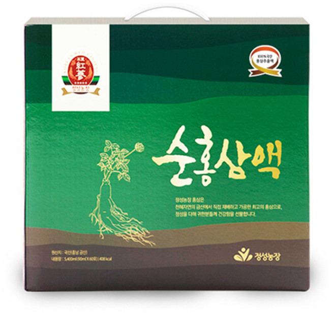 정성농장 순한 홍삼액 60포 1상자 (90mlx60개입) 단맛과 첨가물 없는 100% 순수홍삼, 1개