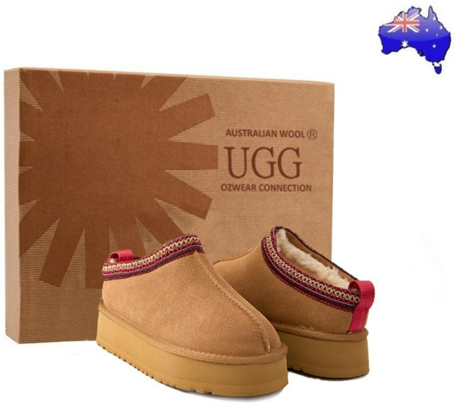 Australian UGG OZWEAR 어그 털슬리퍼 타즈 겨울 양털 실내화 체스트넛 어그슬리퍼 1122553-CHE