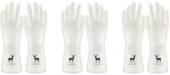 Fanood 손이 편한 니트릴 고무장갑 내구성 좋다 집안일 장갑 손 보호 장갑, 3세트