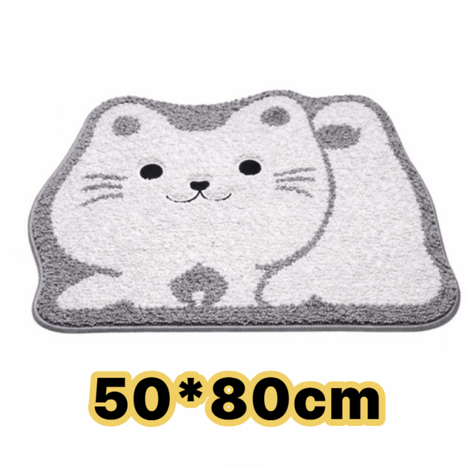 리브온 고양이 캐릭터 욕실 러그 발매트 극세사 흡수 미끄럼방지 화장실 주방 현관 매트