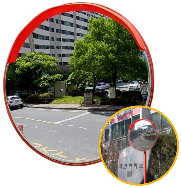 도로반사경 주차장 아크릴 스텐 실외 볼록거울 실내 반사경 300파이, 실내300파이, 1개