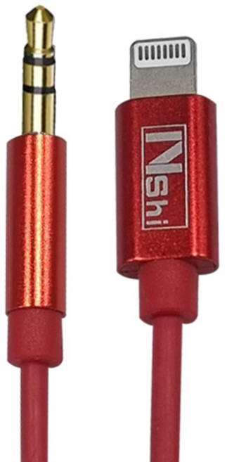 8핀 라이트닝 to AUX 변환 케이블 아이폰 아이패드 3.5 오디오 연결 선 SW300, 1개, 레드, 0.5m