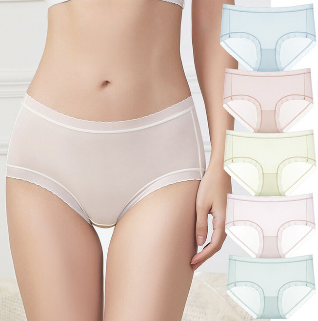 5매 캐리루시 쿨링 에어브리즈 세미노라인 레이스팬티