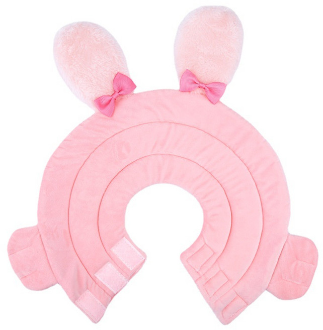 반려동물 캐릭터 핑크 토끼 스타일 강아지 넥카라, L 목 둘레 26-29cm, 분말, 1개
