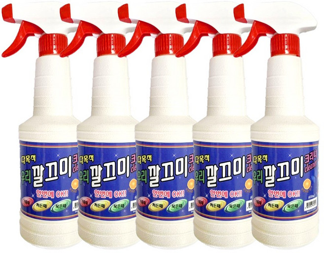 우리 깔끄미 크리너 초강력 다목적 세정제 스프레이 용기형, 5개, 600ml