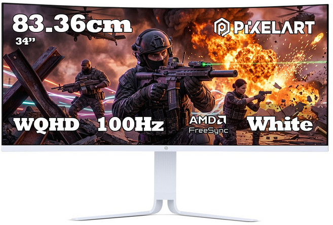 픽셀아트 PIXELART PAQ3410W 화이트 일반 WQHD 멀티스탠드 100Hz 울트라와이드 모니터, 83.36cm