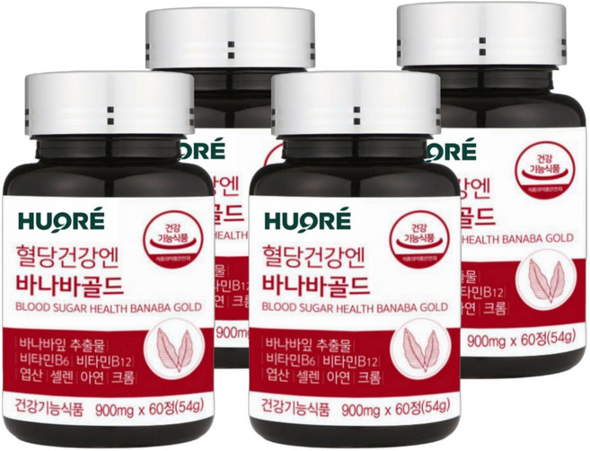 혈당건강엔 바나바골드 바나바추출물 바나바잎 바나바, 60정, 4개