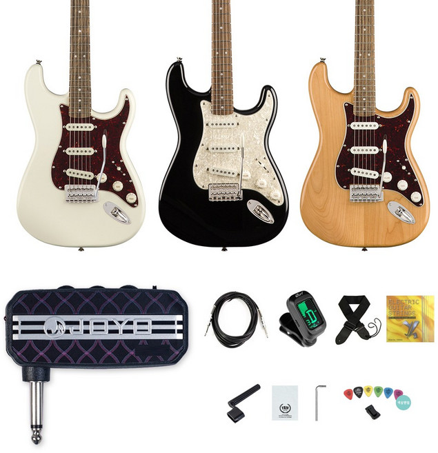 스콰이어 클래식바이브 70s SSS 스트라토캐스터 일렉기타 헤드폰앰프, NAT(네츄럴우드), 1개