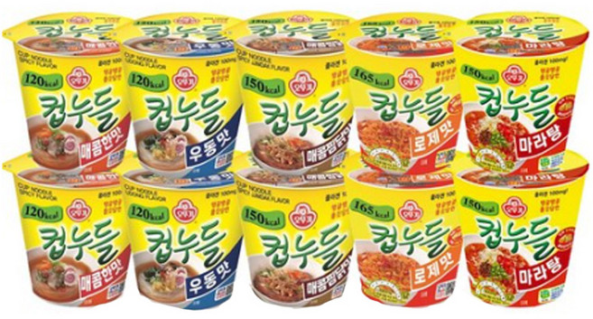 오뚜기 컵누들 5종 10개세트(매콤한맛x2+우동맛x2+매콤찜닭x2+로제x2+마라탕x2), 1개