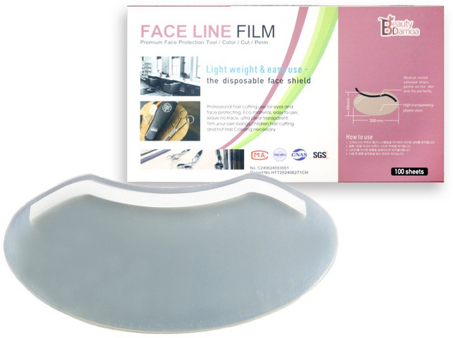 뷰티다모아 미용실 페이스필름 페이스커버 페이스캡 쉴드, 100개