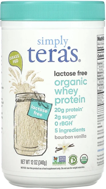 Simply Tera's 유기농 유청 단백질 버번 바닐라 340g(12oz), SimplyTeras유기농유청단백질버번바닐라340g12, 340g, 1개 - 쿠팡