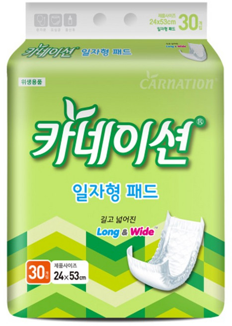 카네이션 프리미엄 라운드패드 30개입 성인기저귀, 30매입, 8개
