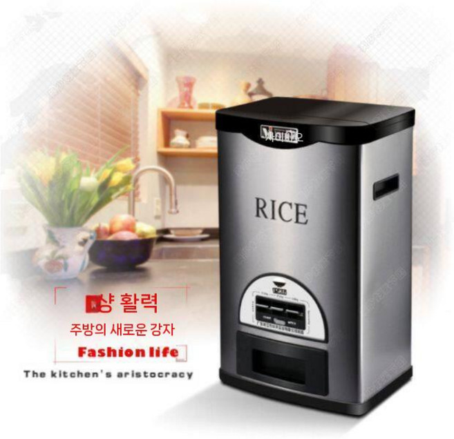 스텐 진공쌀통 30kg 무선 항아리 잡곡 밀봉 이동식 스테인레스 쌀독 압력 쌀 실버, 블랙 30KG 31x22x76, 1개