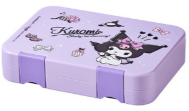 락앤락 산리오캐릭터즈 어린이 스쿨핏 1단 도시락 710ml, PURPLE (보라-쿠로미), 2개