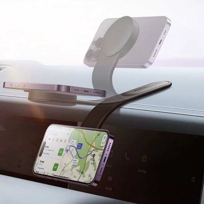 LAICAI라이차이 맥세이프 차량용 핸드폰 거치대 자석 부착형 자석환증정 전기종 호환가능, 1개, 블랙