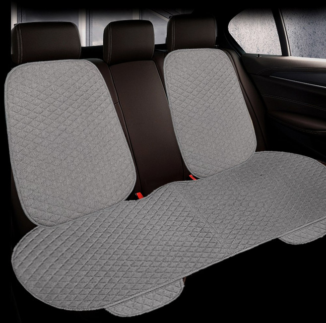 벤비아믹스 차량용 사계절 시트커버 풀세트 마소재 앞/뒤 좌석 옵션 자동차 시트커버 풀세트 마방석 린넨 여름방석 겨울방석 00749, 1세트, N4 그레이 뒷세트