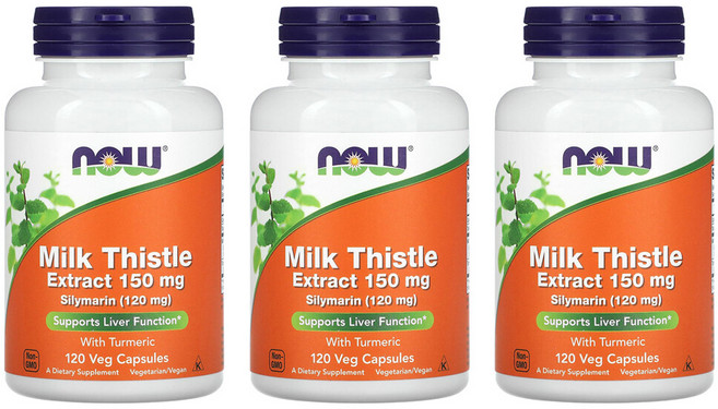 [3개] 나우푸드 밀크씨슬 150mg 120베지캡슐 실리마린 터메릭 강황 울금, 120정, 3개