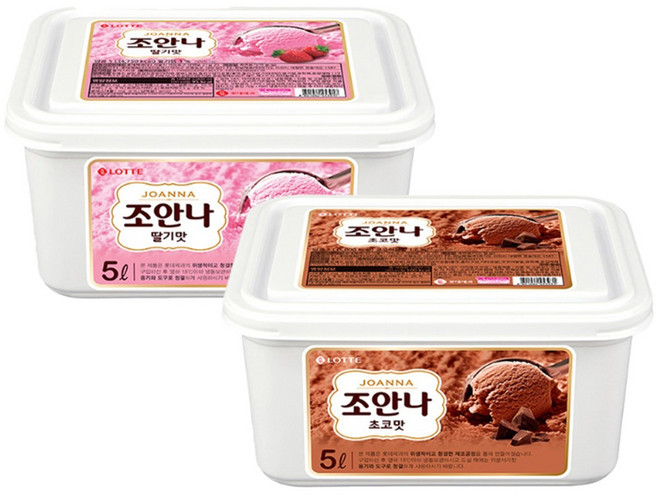 조안나 5리터 2가지맛 딸기 1개 초코1개, 1세트, 5L