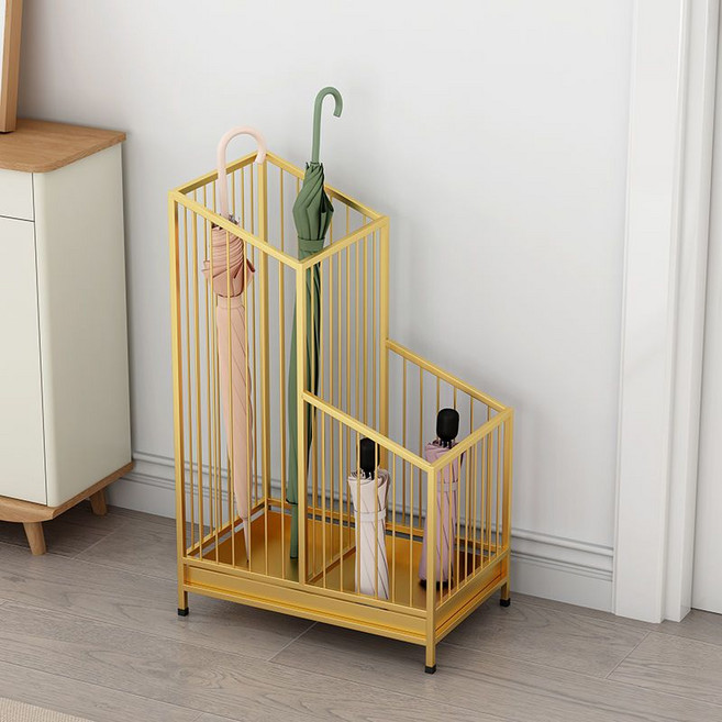 CuteQueen 귀여운여왕 철제 우산 꽂이 우산 랙 입구 로비 우산 배수 랙 3종 색상, 골드, 1개