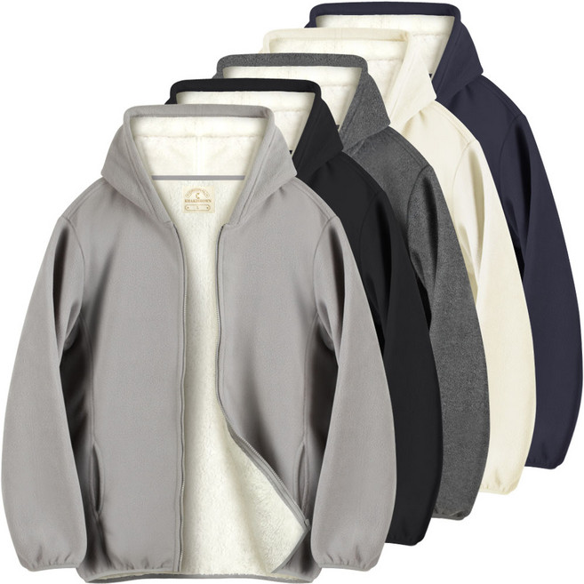 S~4XL 남녀공용 양털 기모 후드집업 겨울 오버핏 후드티 남자 여성 후리스 집업 빅사이즈