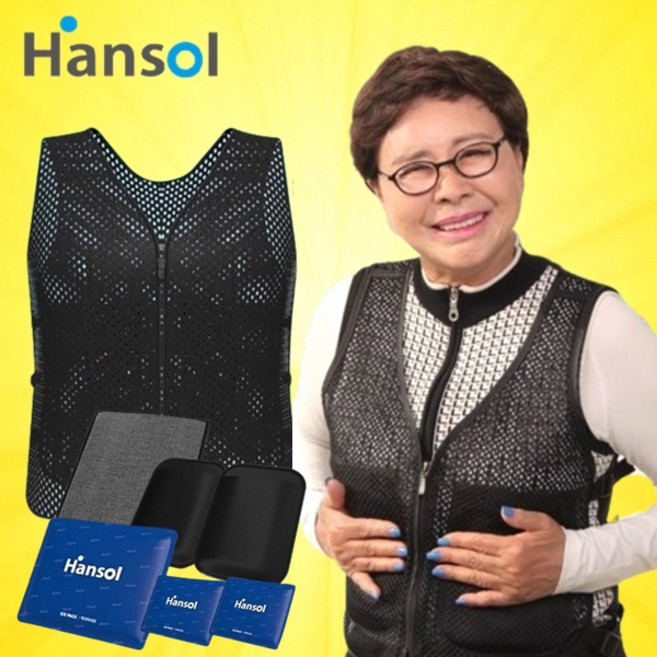 TV 홈쇼핑 한솔 아이스 쿨조끼 여름 메쉬 작업복 냉매팩 쿨 조끼