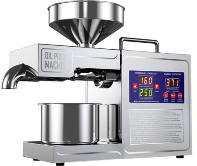 기름짜는기계 착유기 신형 모델 304 스테인리스 스틸 오일 프레스 대용량 땅콩 해바라기 참깨용 쉬운 세척 저소음, 2)220V