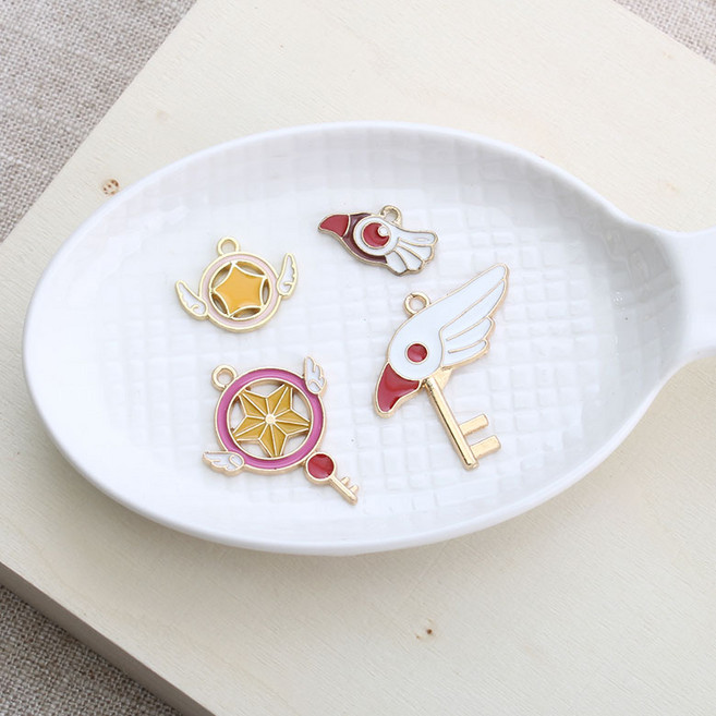 메탈 요술봉열쇠 팬던트 참장식, C-디자인, 1개, C-디자인