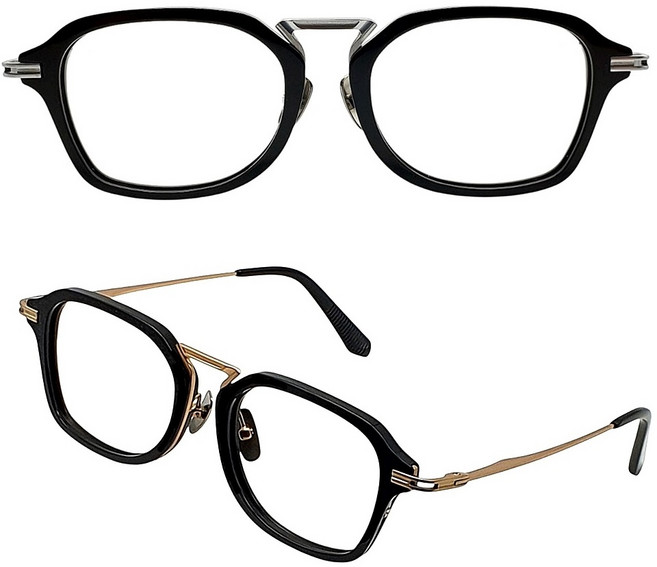 [당일발송] 페이스오프 사각 뿔테 안경 티타늄 안경테 오버사이즈 콤비 가벼운 명품 안경테