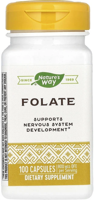 Nature's Way 엽산 800mcg 캡슐 100정, Natures Way 엽산 800mcg 캡슐 100정, 1개 - 쿠팡