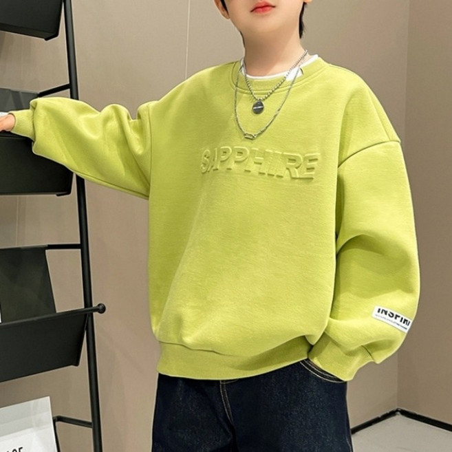 구빠방 아동 루즈핏 자수 레터링 아동 맨투맨 티셔츠