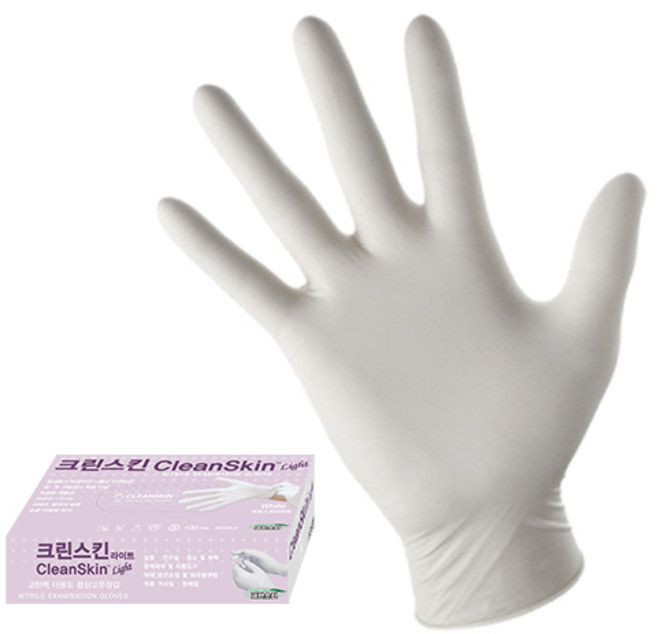 크린스킨 라이트 니트릴 장갑 화이트, 2통