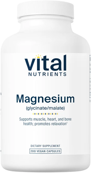 Vital Nutrients 마그네슘 글리시네이트+말레이트 240mg 베지 캡슐 200정, 1개 - 쿠팡