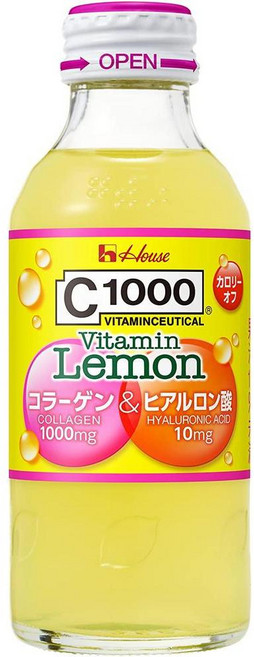 C1000 일본직구 하우스 웰니스 비타민 레몬 콜라겐 히알루론산 병 140ml30개입