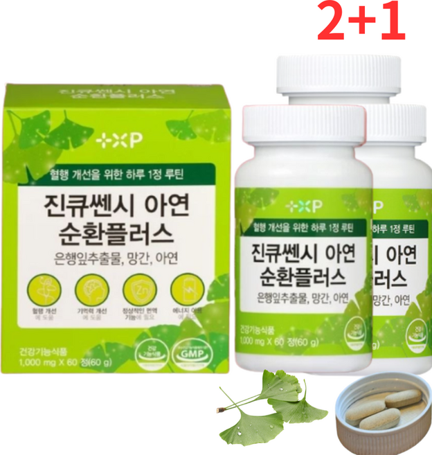 징코페놀 은행잎추출물 징코빌로바 플러스, 3개, 60회분