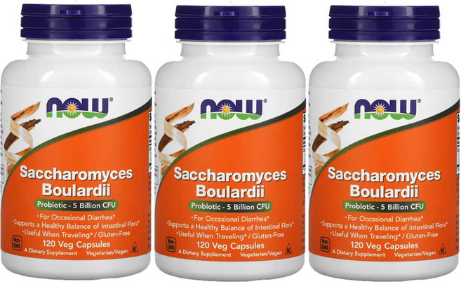 나우푸드 사카로미세스 보울라디 유산균 비건, 3개, 120정
